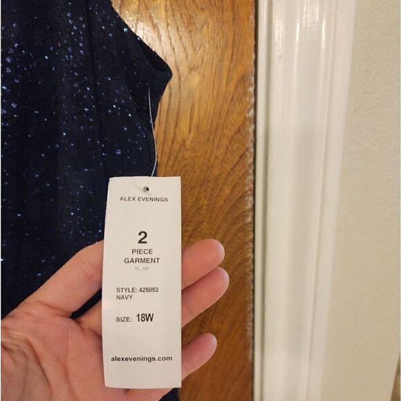 Alex Evenings Sleevless Navy Dress Size 18W NWT - Picture 5 of 8